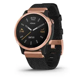 Garmin fēnix® 6S - Pro Sapphire Edition (Rose Gold-Tone with Heathered Black Nylon Band)