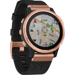 Garmin fēnix® 6S - Pro Sapphire Edition (Rose Gold-Tone with Heathered Black Nylon Band)