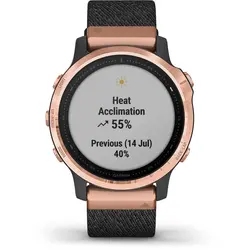 Garmin fēnix® 6S - Pro Sapphire Edition (Rose Gold-Tone with Heathered Black Nylon Band)