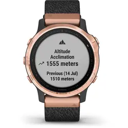 Garmin fēnix® 6S - Pro Sapphire Edition (Rose Gold-Tone with Heathered Black Nylon Band)