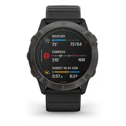 Garmin fēnix® 6X - Pro Solar Edition (Titanium Carbon Gray DLC with Black Band)