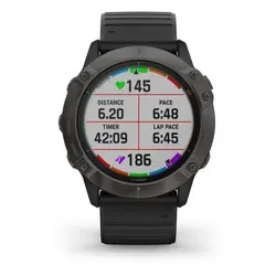 Garmin fēnix® 6X - Pro Solar Edition (Titanium Carbon Gray DLC with Black Band)