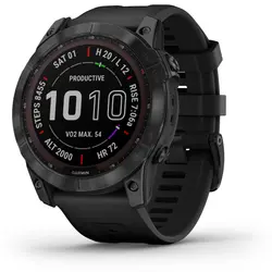Garmin fēnix® 7X – Sapphire Solar Edition (Black DLC Titanium with Black Band)
