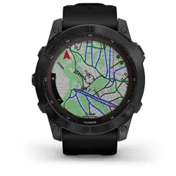 Garmin fēnix® 7X – Sapphire Solar Edition (Black DLC Titanium with Black Band)