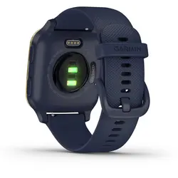 Garmin Venu® Sq – Music Edition (Light Gold Aluminum Bezel with Navy Case and Silicone Band)