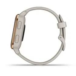 Garmin Venu® Sq – Music Edition (Rose Gold Aluminum Bezel with Light Sand Case and Silicone Band)