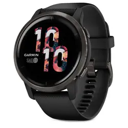 Garmin Venu® 2 (Slate Stainless Steel Bezel with Black Case and Silicone Band)
