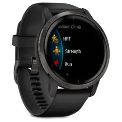 Garmin Venu® 2 (Slate Stainless Steel Bezel with Black Case and Silicone Band)