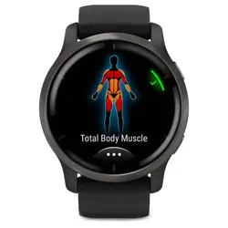 Garmin Venu® 2 (Slate Stainless Steel Bezel with Black Case and Silicone Band)