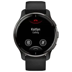 Garmin Venu® 2 Plus (Slate Stainless Steel Bezel with Black Case and Silicone Band)