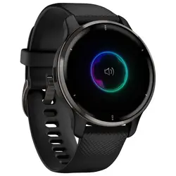 Garmin Venu® 2 Plus (Slate Stainless Steel Bezel with Black Case and Silicone Band)