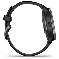Garmin Venu® 2 Plus (Slate Stainless Steel Bezel with Black Case and Silicone Band)