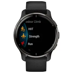 Garmin Venu® 2 Plus (Slate Stainless Steel Bezel with Black Case and Silicone Band)