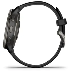 Garmin Venu® 2 Plus (Slate Stainless Steel Bezel with Black Case and Silicone Band)