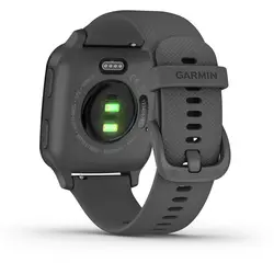 Garmin Venu® Sq (Slate Aluminum Bezel with Shadow Gray Case and Silicone Band)