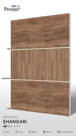 قیمت پرسلان طرح شانگاری دکور لاین قهوه ای مات 120*60 - شهر کاشی کریمی