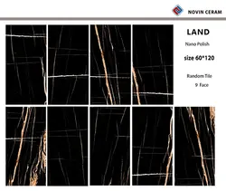 پرسلان دیوار طرح لند مشکی نانوپولیش 59*119 - شهر کاشی کریمی