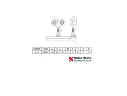 قرقره تفلون کشویی 4 چرخ سری 4*4