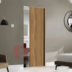 مکانیـزم درب ریلی پاکت دُر تاپ لاین توکار برقی بدون پروفیل کف مگنتیک تک درب چوبی فانتونی K098