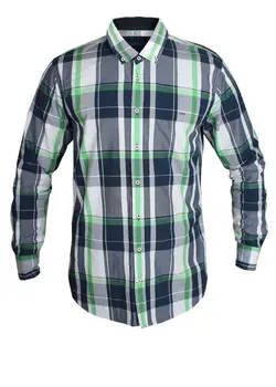 پیراهن اسلیم چهارخانه آستین بلند 007