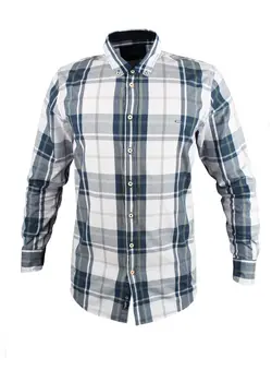 پیراهن اسلیم چهارخانه آستین بلند 001