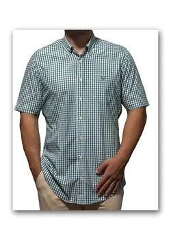 پیراهن آستین کوتاه چهارخانه 874