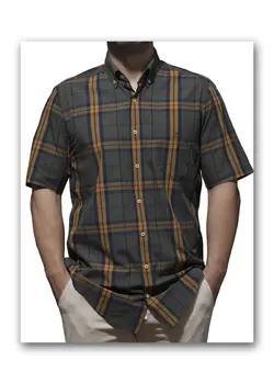 پیراهن آستین کوتاه چهارخانه 704