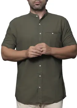 پیراهن آستین کوتاه ساده یقه دیپلمات 013