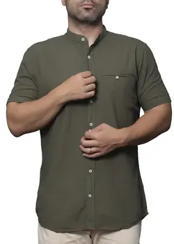 پیراهن آستین کوتاه ساده یقه دیپلمات 013