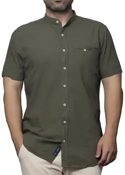 پیراهن آستین کوتاه ساده یقه دیپلمات 013