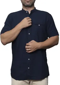 پیراهن آستین کوتاه ساده یقه دیپلمات 021