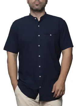 پیراهن آستین کوتاه ساده یقه دیپلمات 021