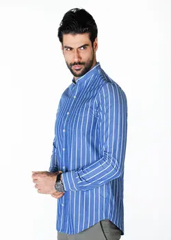 پیراهن رگولار راه راه آستین بلند 005