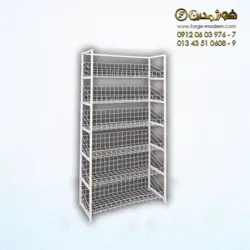 قفسه دیواری فروشگاهی 6 طبقه سفید
