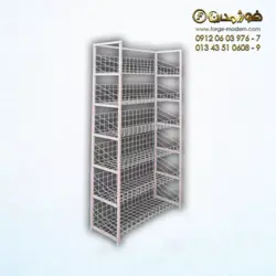 قفسه دیواری فروشگاهی 6 طبقه سفید