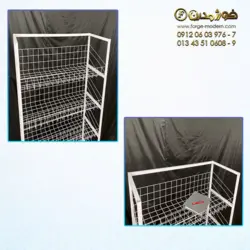 قفسه دیواری فروشگاهی 6 طبقه سفید