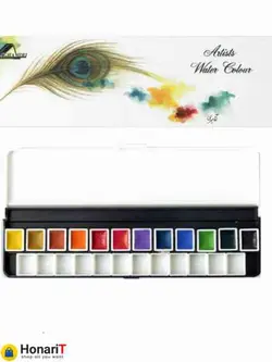 آبرنگ 12 رنگ آقامیری