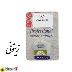 قرص آبرنگ افرا مدل professional رنگ زیتونی