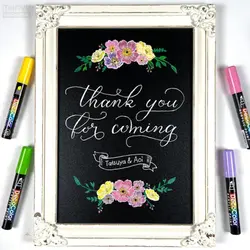 ماژیک اکریلیک ماروی یوشیدا مدل ماژیک کالیگرافی دکوکالر رنگ آبی متالیک