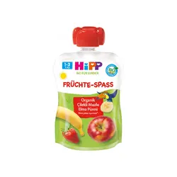 پوره ساندیسی ارگانیک هیپ سیب و توت فرنگی و موز