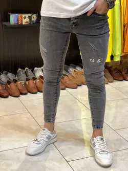 شلوار جین اسکینی دوبل کش طیف تیره - کد 20 تا 26