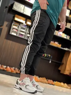 شلوار اسلش آدیداس Adidas سه خط تک‌ رنگ مشکی