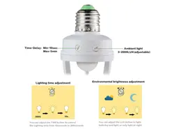 سرپیچ لامپ سنسوردار با حسگر حرکتی PIR و تایمر