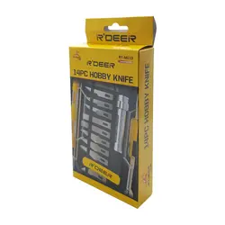 کاتر قلمی بدنه فلزی به همراه 13 تیغ یدک RDEER RT-M113