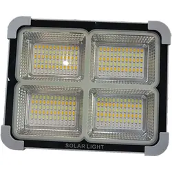 پروژکتور شارژی خورشیدی (شش باتری) با پنل تاشو و چراغ قوه 100وات