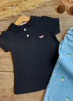 تیشرت جودون مشکی پروانه