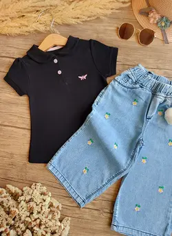 تیشرت جودون مشکی پروانه