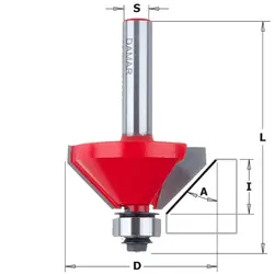 تیغ اورفرز پخ دامار لبه 45 درجه با بلبرينگ کد DM517624