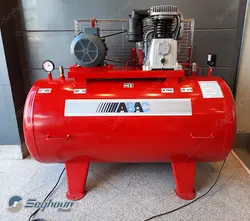 کمپرسور باد آبک خوابیده 1000 لیتری 10 بار 10 اسب 2 سیلندر سه فاز مدل ABAC B7000