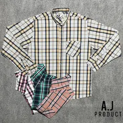 پیراهن اندیگو کج راه نخ ۴٠ تمام پنبه